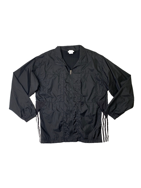 adidas Other - Vintage‎ Adidas Jacket Mens M Medium Black Nylon Windbreaker Side Stripes Y2K
